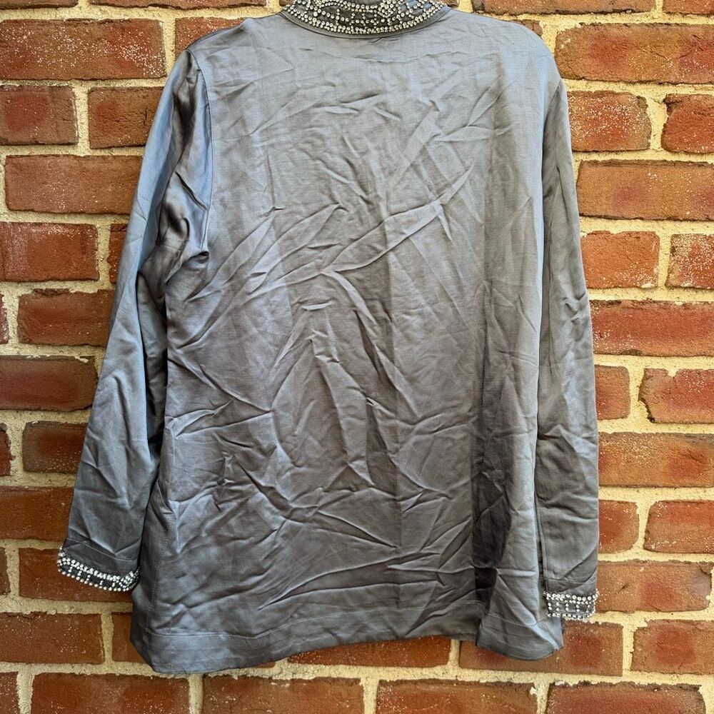 Soft Surroundings Icon Collette Moroccan Embellishment Tunic Top Gray Large NWT - Picture 11 of 16